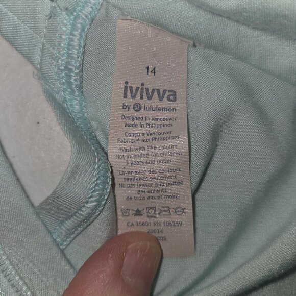 Ivivva By Lululemon Girls Size 14 Blue Tie-Dye Romper With Pockets & Drawstring - Picture 6 of 11